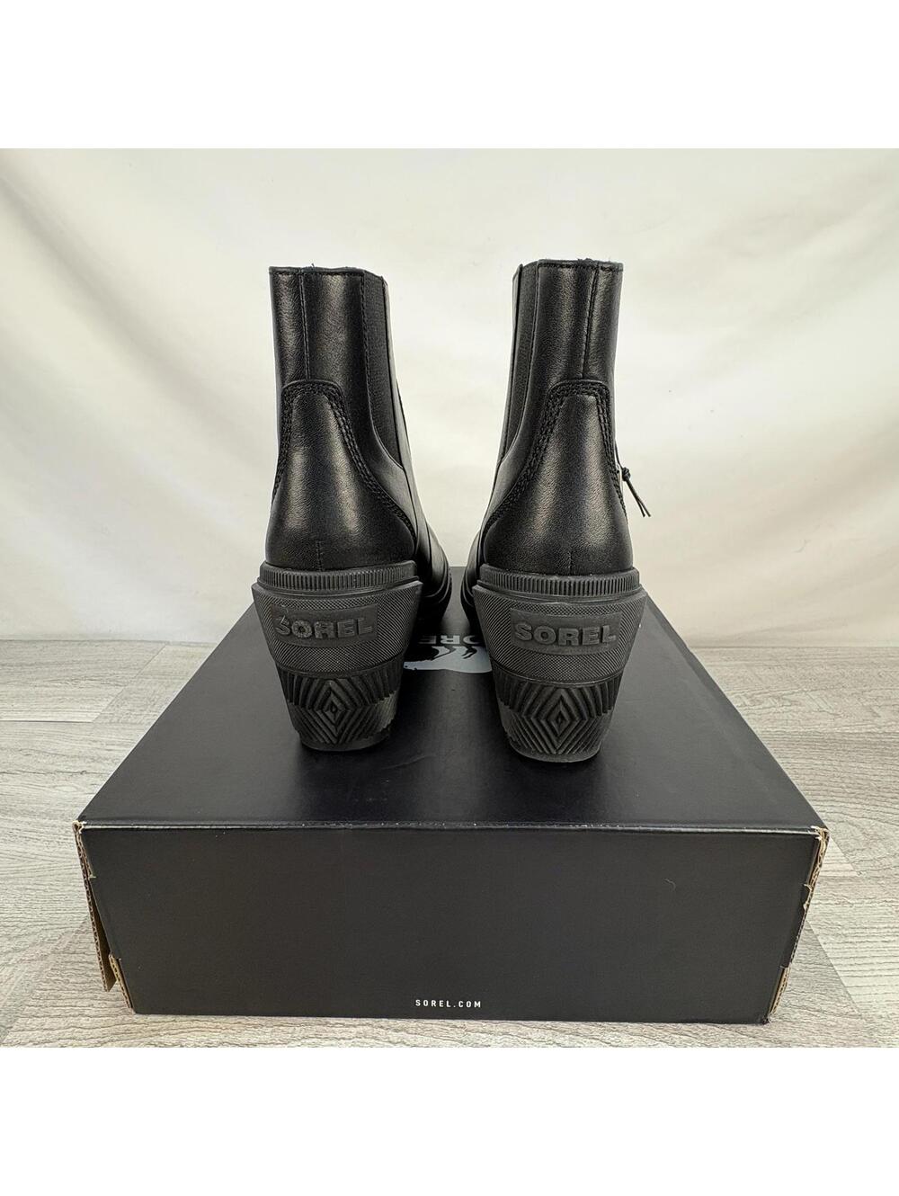 SOREL Ona Ave Black Wedge Zip Bootie - Size 8 - Picture 6 of 10